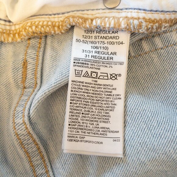 GAP ’70s Flare Light Wash Ripped Jeans Size 12/31R Retro High Rise Denim - Picture 4 of 4